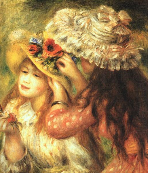 Girls Putting Flowers in their Hats, Pierre Renoir